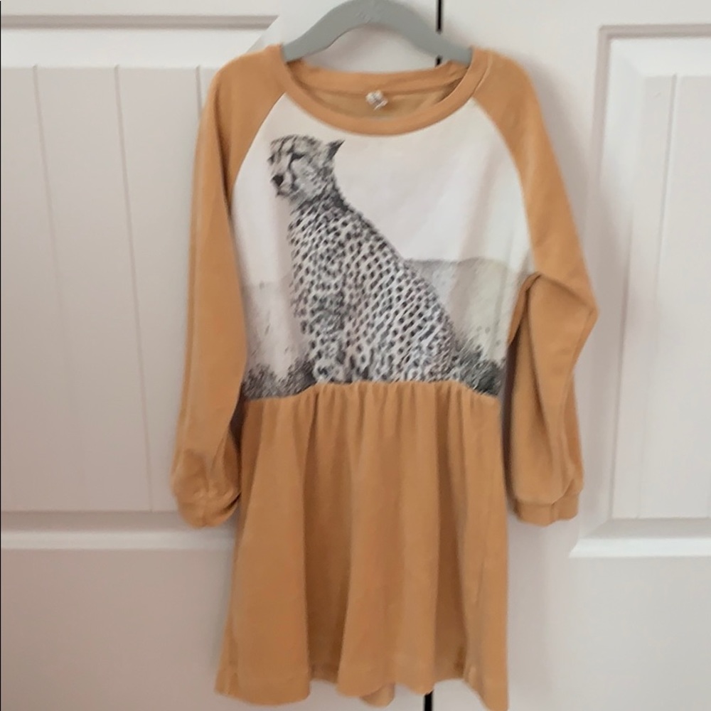 Popupshop Cheetah Velour Dress EUC